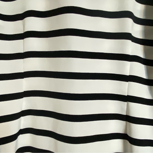 Eloquii Size 14 black and white striped shirtdress with curved hem. - Picture 6 of 8
